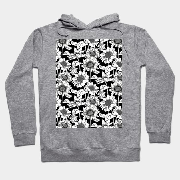 Sunflowers Line Art Hoodie by Designoholic